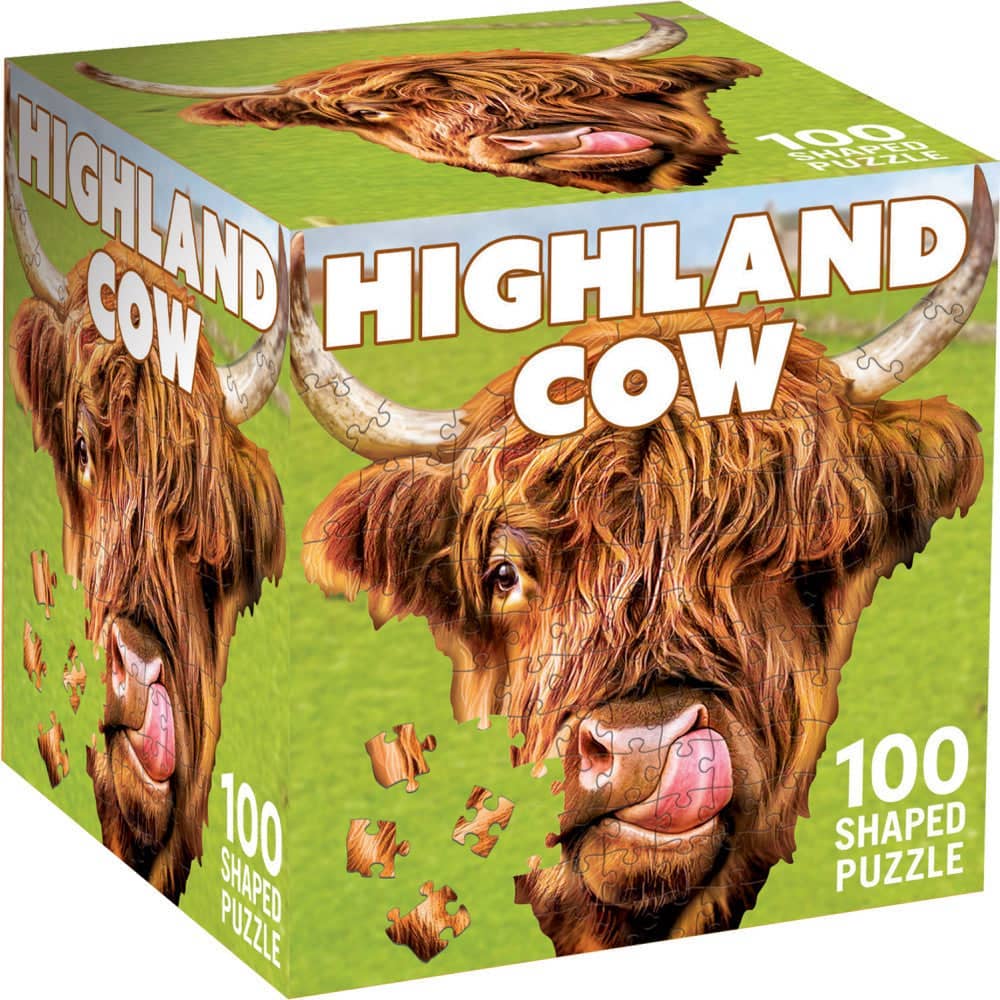 Highland Cow 100 Piece Shaped Jigsaw Puzzle