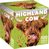 Highland Cow 100 Piece Shaped Jigsaw Puzzle