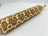 Intricate Hearts Rolling Pin  Cookie & Pottery Designs