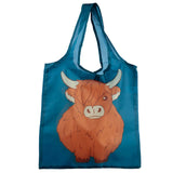 Foldable Reusable Shopping Bag - Highland Coo Cow