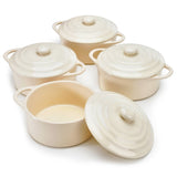 Kook Mini Casserole Dishes & Lids, Ceramic, 12 oz,