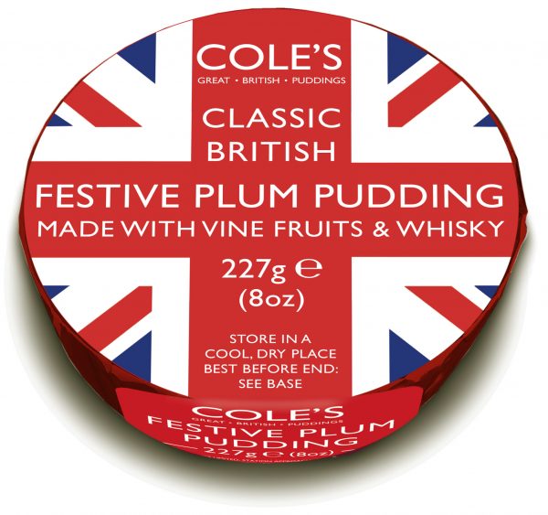 Cole’s Union Jack Festive Whisky Pudding