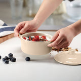 Kook Mini Casserole Dishes & Lids, Ceramic, 12 oz,