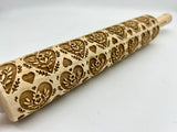 Intricate Hearts Rolling Pin  Cookie & Pottery Designs