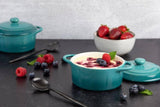 Kook Mini Casserole Dishes & Lids, Ceramic, 12 oz,