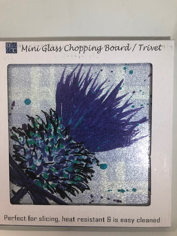 Scottish Thistle Glass Chopping Board/Trivet