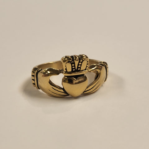 Unisex Gold Clad Claddagh Ring
