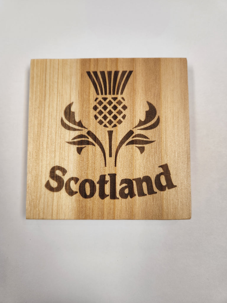 Scotland Thistle Wood Coaster
