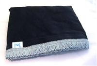 Navy Deluxe Cover - Silver Silky Fringe - WITH GRIP