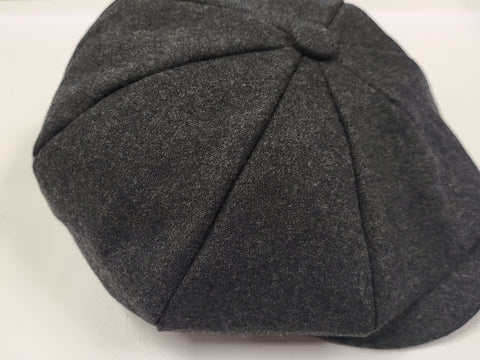 Slate Grey/ Or Black Newsboy 8 Panel Wool Hat