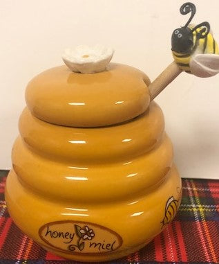 Bumble Bee Honey Jar with Dipper