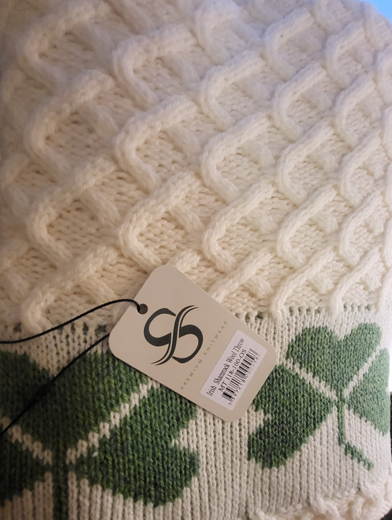 Merino Wool Shamrock Throw