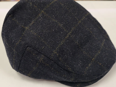Navy Tweed Flat Cap