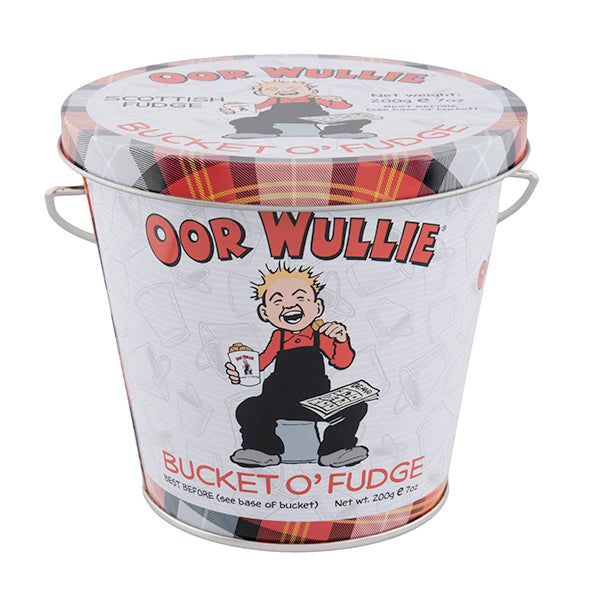 Scottish OOR WULLIE Bucket Tin Vanilla Fudge 200g