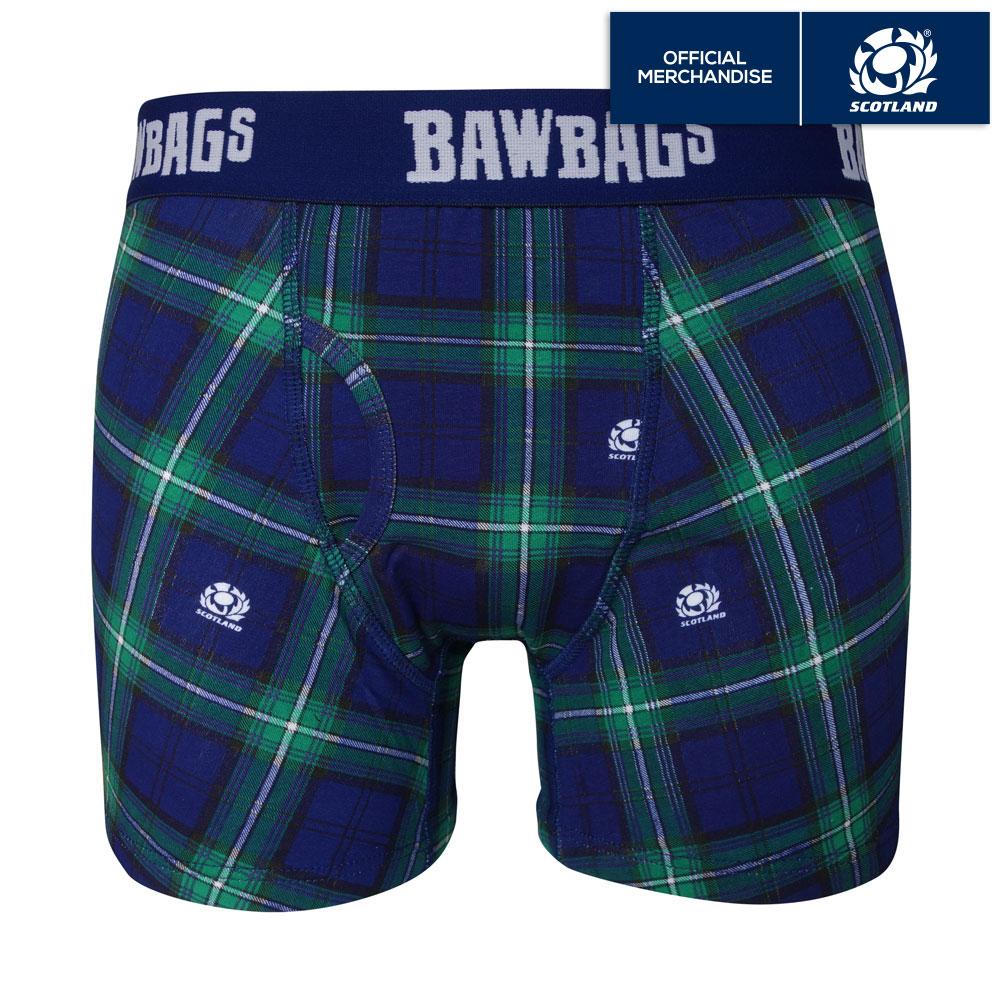 Scottish Bawbags Scotland Rugby Tartan Cotton Boxer Shorts
