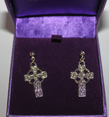 Small Celtic cross Drop Earrings