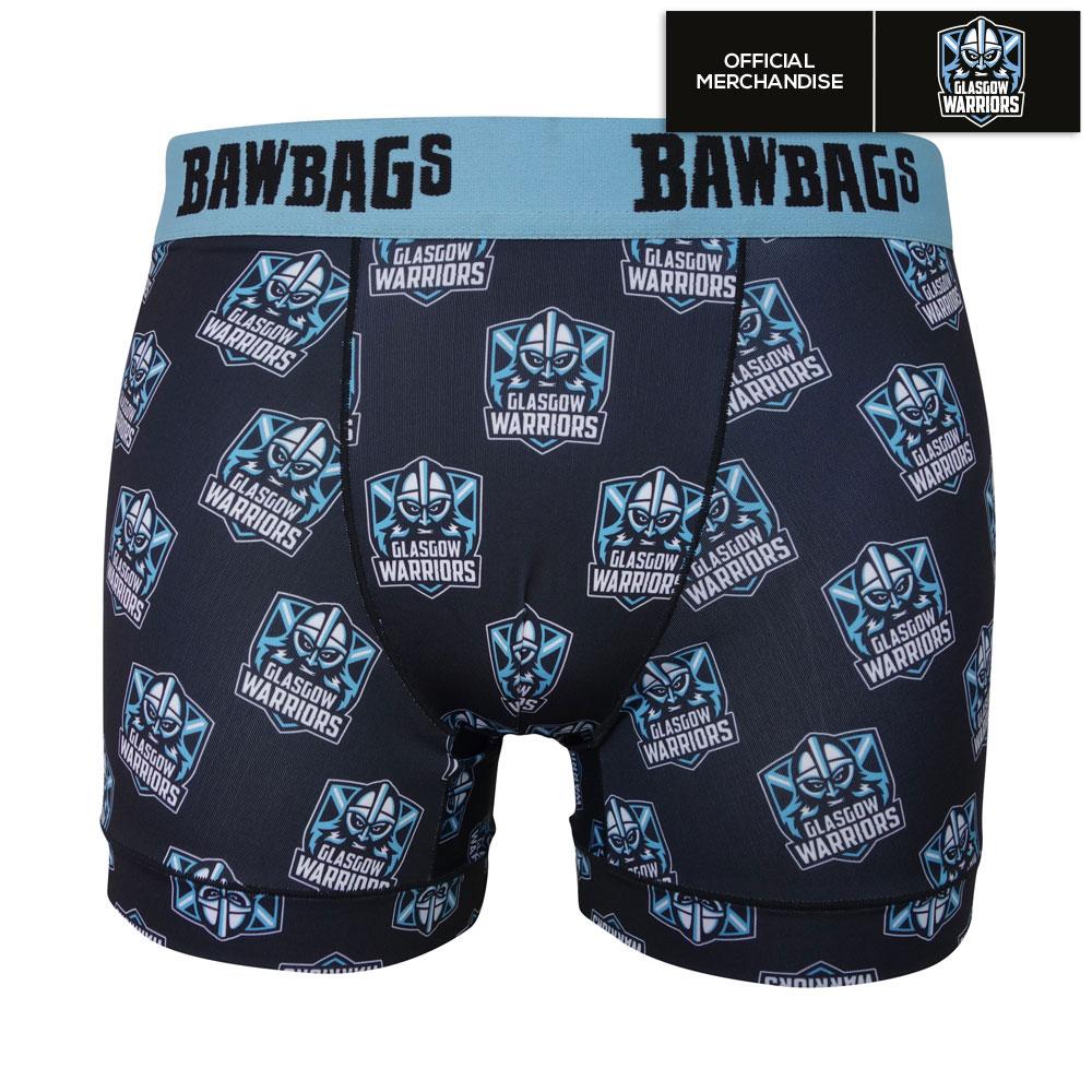 Scottish Bawbags NEW Cool De Sacs Glasgow Warriors Technical Boxer Shorts