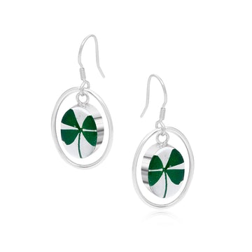 SV- Clover earrings with Silver Surround Pendant