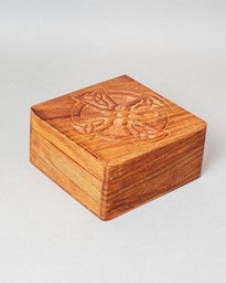 Carved Celtic Cross Wooden Box