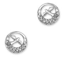 Iona Abbey Silver Round Knot Stud Earrings