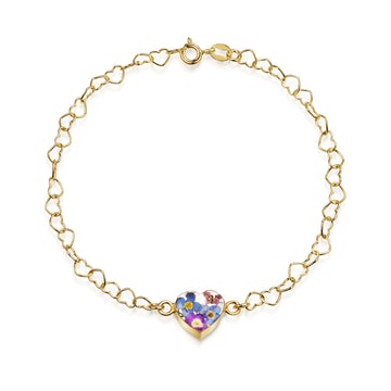 SV-Heart linked bracelet with Purple Haze heart