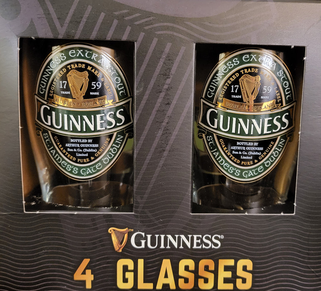 Guinness Green Glasses 4 Pack