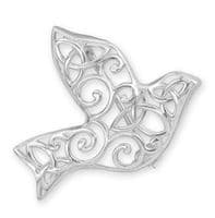 Iona Abbey Dove Silver Brooch