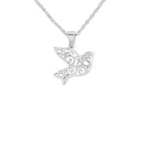 Iona Abbey Dove Silver Pendant Necklace