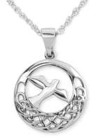 Iona Abbey Silver Round Knot Pendant Necklace