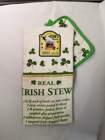 Irish Stew Tea Towel & Pot Holder Place Mat