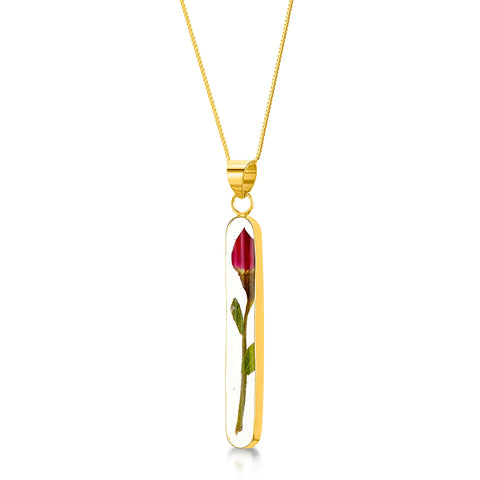 SV- Rose Bud, Long Stem Necklace