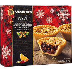 Walkers Cranberry & Orange Mince Pies 4 per Box