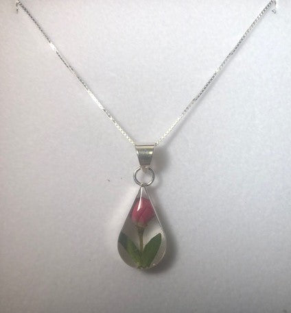 SV-Rose Teardrop Pendant Necklace