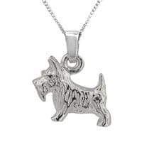 Scottie Dog Silver Plated Pendant Necklace