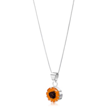 SV-Silver pendant, Round Sunflower