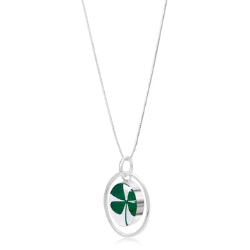 SV- Clover with Silver Surround Pendant