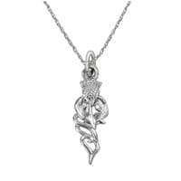 Scottish Thistle Silver Pendant Necklace