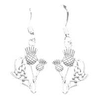 Scottish Thistle Silver Drop Earrings