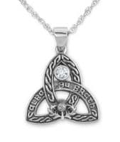 'Scotland Forever' Silver Trinity Knot Necklace