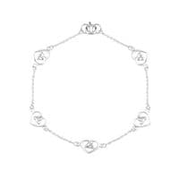 Celtic Trinity Knots Silver Hearts Bracelet